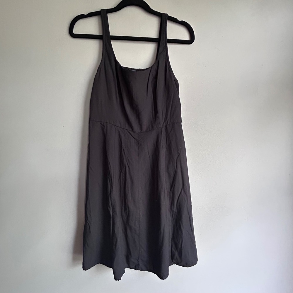 Old Navy Womens Black Smocked Back Fit and Flare Dress Sleeveless Pockets XS